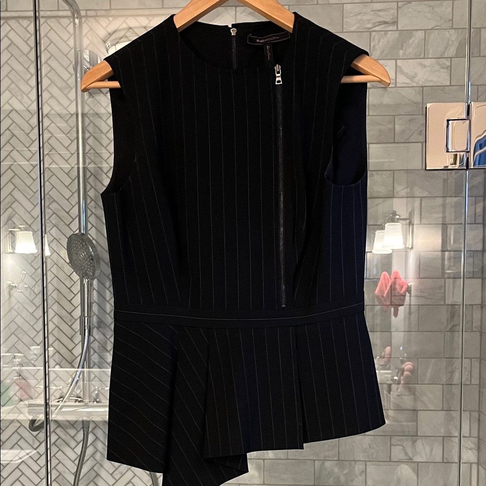BCBGMaxAzria Black Asymmetrical vest top
